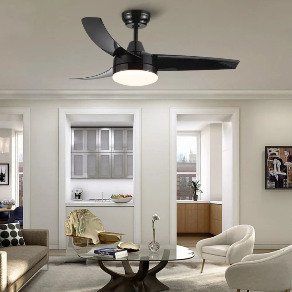 Ceiling Fan, Integrated LED Light, Matte Black, Cooling Appliances, Home Appliances, Electric Fan