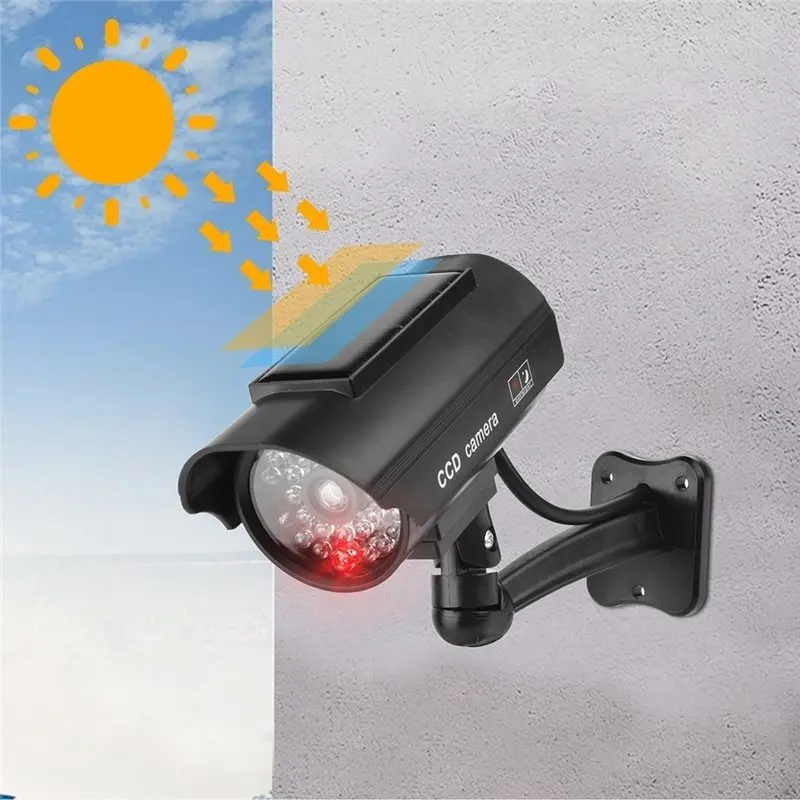 【DIGITAL GADGET】CCTV Camera For Flashing Red LED Light Dummy CCTV Camera Weatherproof Fake Surveillance For Indoor Or Outdoor Se