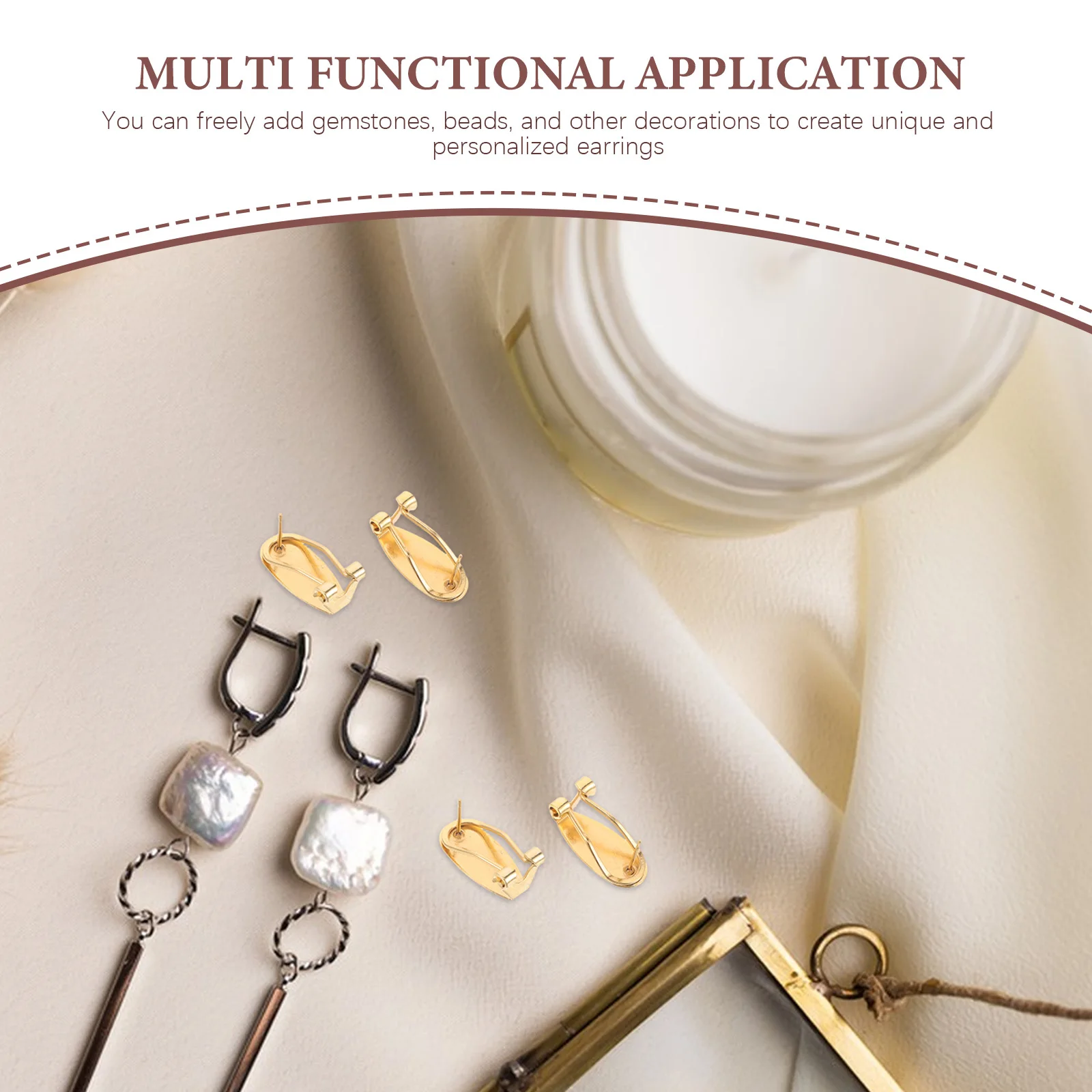 50Pcs Copper Earring Blanks Oval Clip on Findings Flat Backs DIY Earring Making Accessories Earrings Clip on Earrings Part