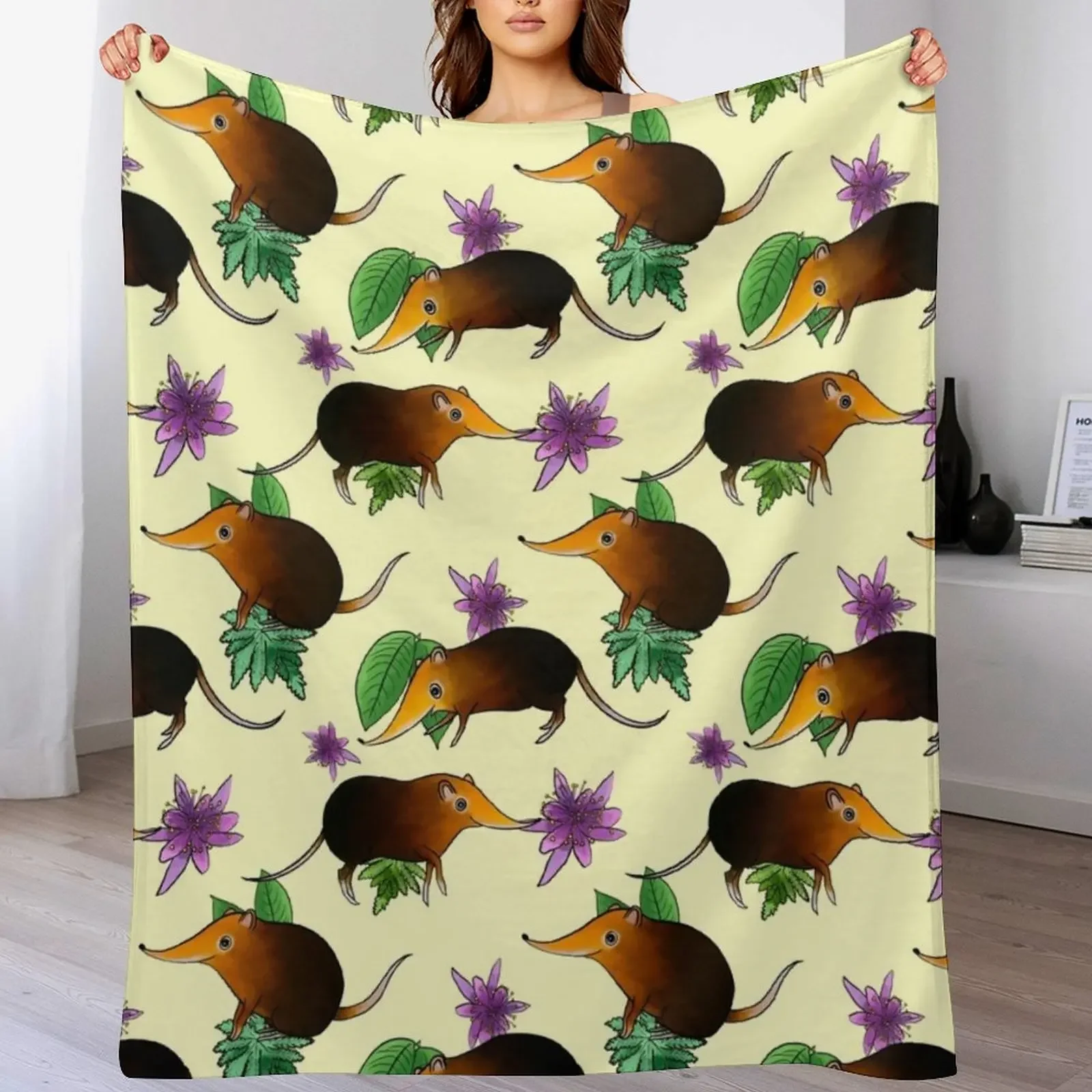 B&R Elephant Shrews | Sticker Throw Blanket Ultra Plush Cozy Blanket for Napping Sleeping