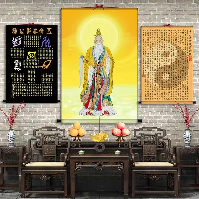 Tai Shang Lao Jun hang painting, waterproof and sunscreen, exquisite home auspicious decoration hang painting