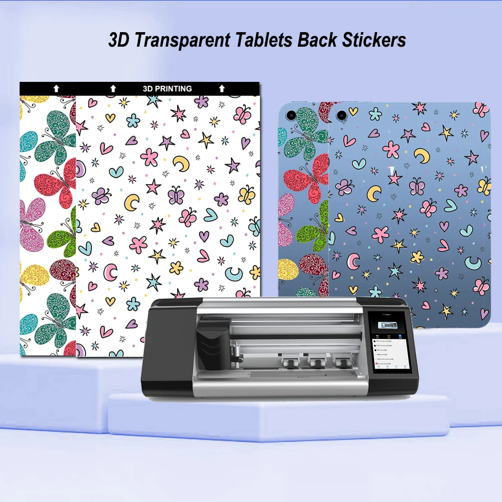VORMIR 20pcs 3D Transparent Back Films for iPad Air Pro 10.5 10.2 10.9 Tablets Embossed Printed Rear Sheets for Cutting Machine
