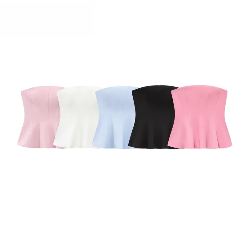 Women's Short Skirt Style Tube Top Multi-Color Options Backless Slim Fit Summer Commute Pure Color Casual Fashion 4772030