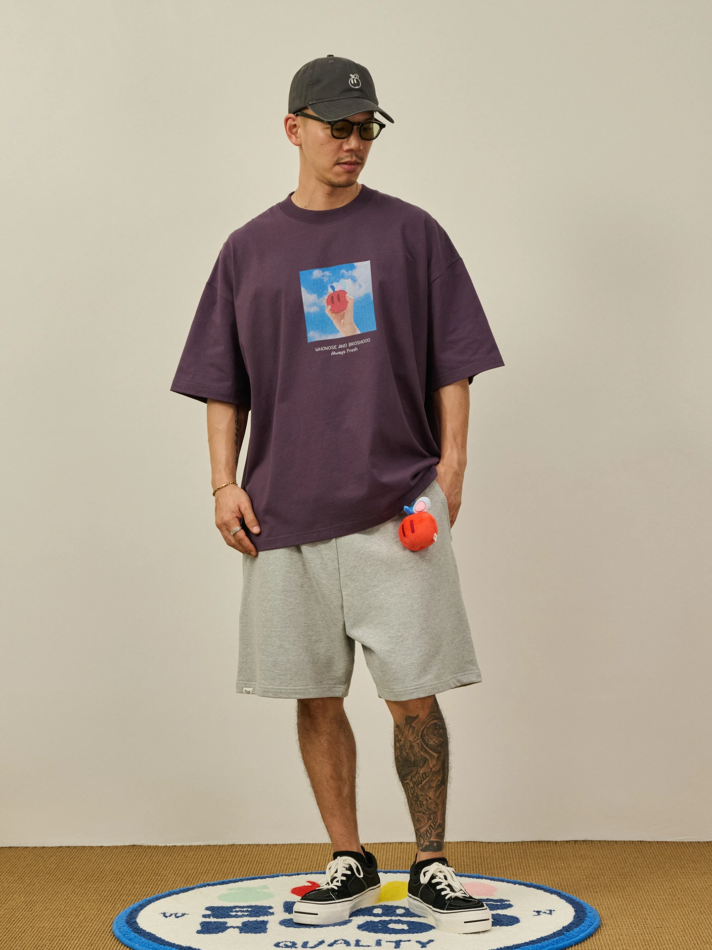 Broshood X JoeNg Collaborative Series Direct Spray Printed  Photo Short Sleeve T-Shirt Unisex Summer Casual Fashion