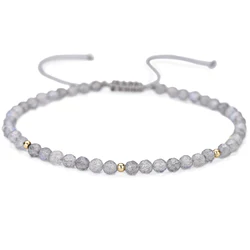 Dainty 3mm Labradorite Bracelet for Women Adjustable Easy to Wear to Best Friend