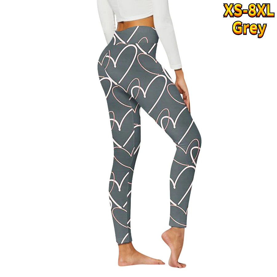 Pantalon de yoga imprimé diagramme d\'amour de base pour femmes Leggings de yoga élastiques Gym Jogging Vêtements de fitness Pantalon mince à séchage