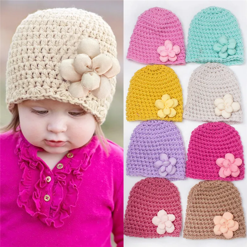 

Baby Hats Solid Bow Newborn Knitted Hat Turban Girl Boy Toddler Infant Kids Beanies Cap