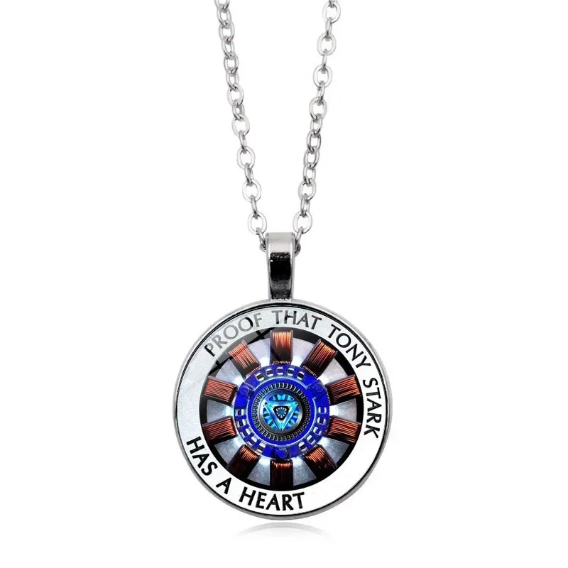 Disney Marvel Ironman ARC-REACTOR Tony Stark collar vengadores figura Cosplay accesorios colgante juguetes para niños regalos de cumpleaños