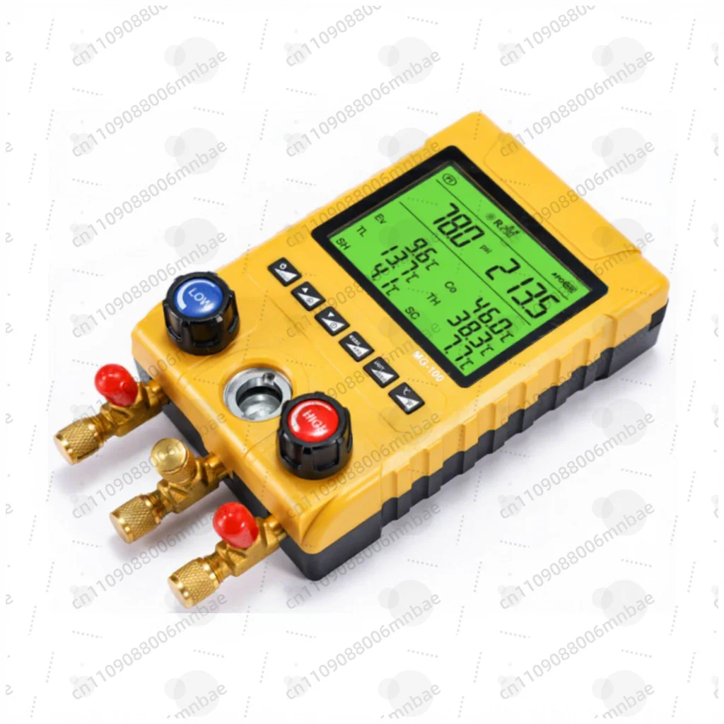 

Многофункциональный цифровой манометр для хладагентов, прибор для обслуживания автокондиционеров, измеритель давления, температуры и вакуума для 88 типов хладагентов