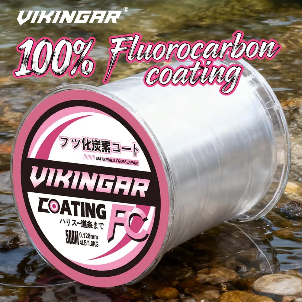 

VIKINGAR 100% японская леска с фторуглеродным покрытием 1000 м, высокая устойчивость к истиранию, нейлоновая монофильная леска, леска-лидер