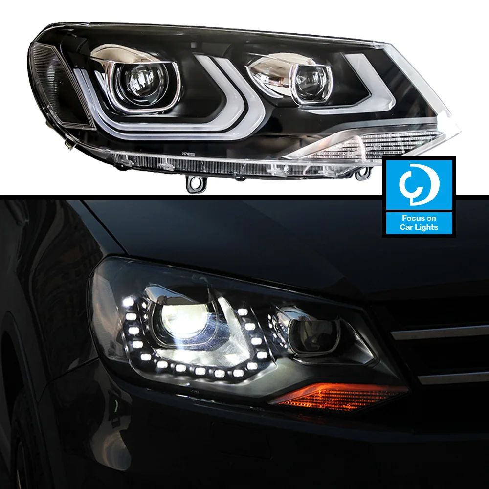 Car Front Headlight for VW Touareg 2011-2015 Fiesta LED HeadLamp Styling Dynamic Turn Signal Lens Automotive Accessories 2PCS