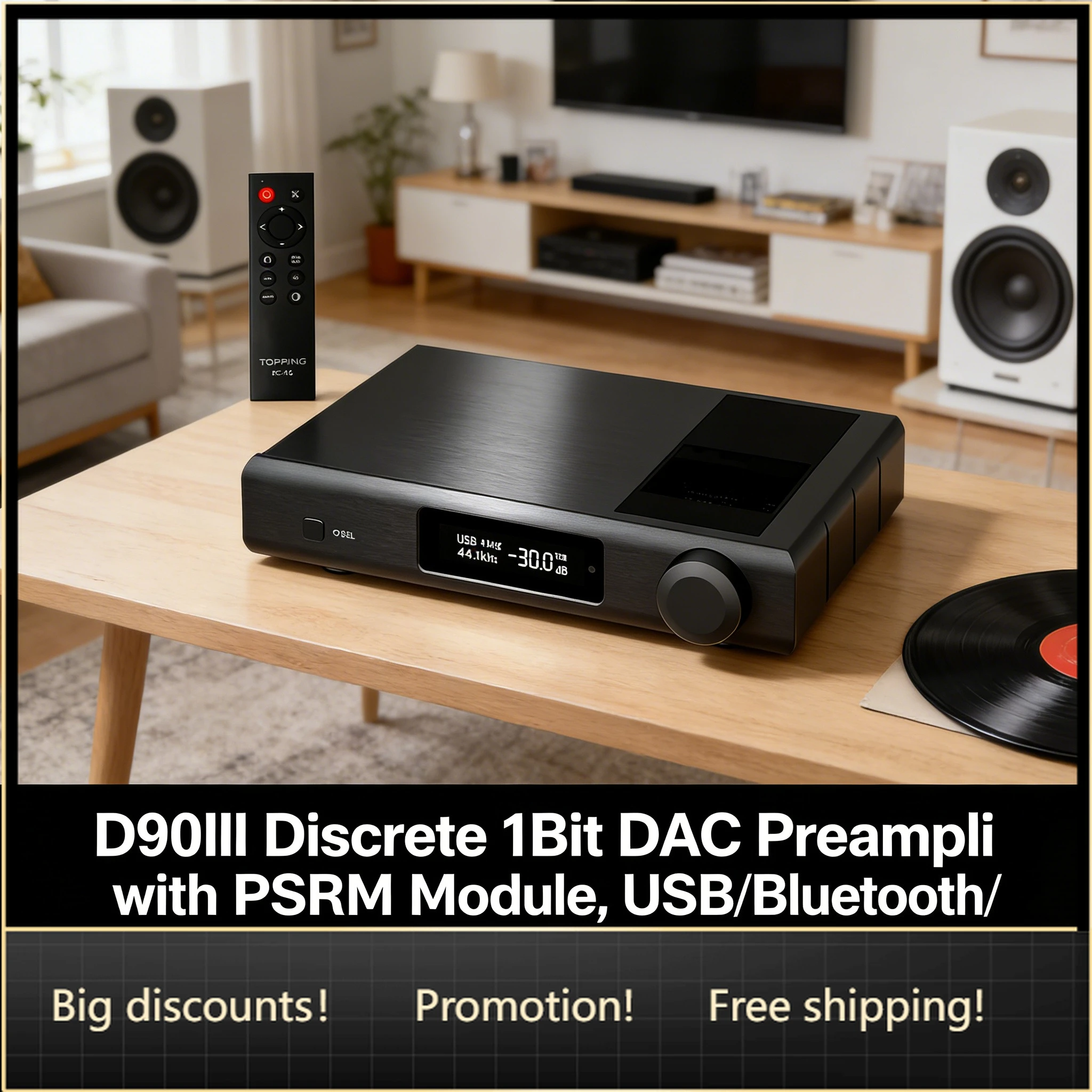 

Бестселлер D90III 1-битный ЦАП-предусилитель, полностью симметричный аудиодекодер с PSRM, несколько входов, 10-полосный PEQ, настольный H-класс