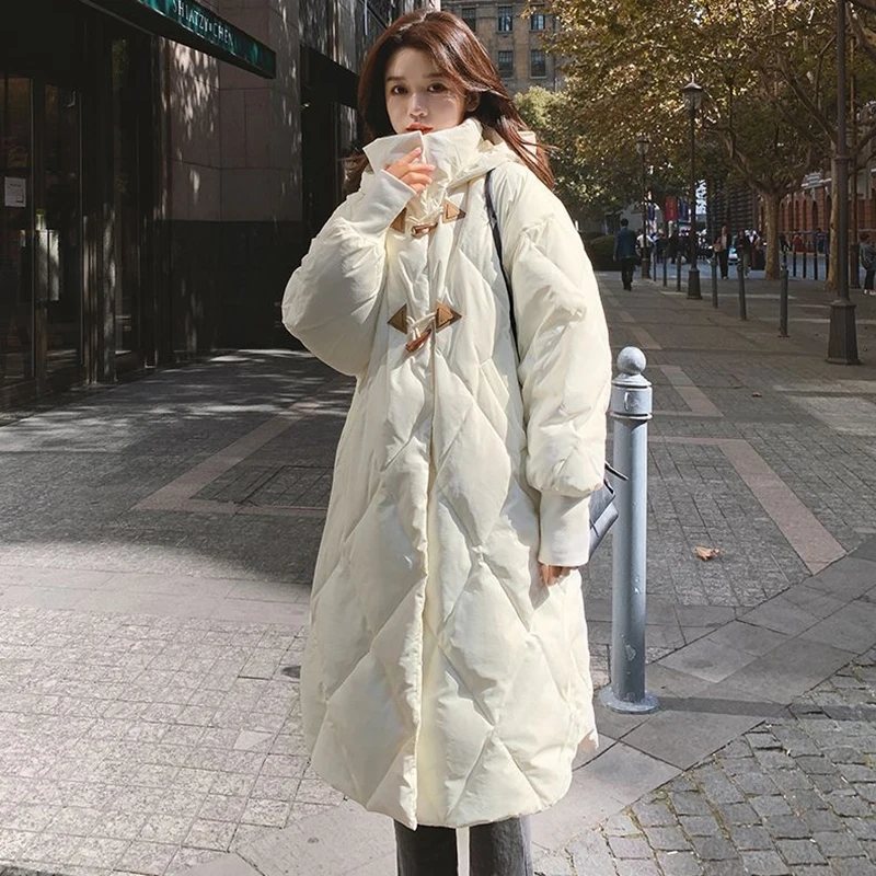 Down Cotton-Padded Jacket Jacket Women Overcoat Fashion Loose Long Thick Warm Parker Coat New Winter Hooded Cotton Windbreakers