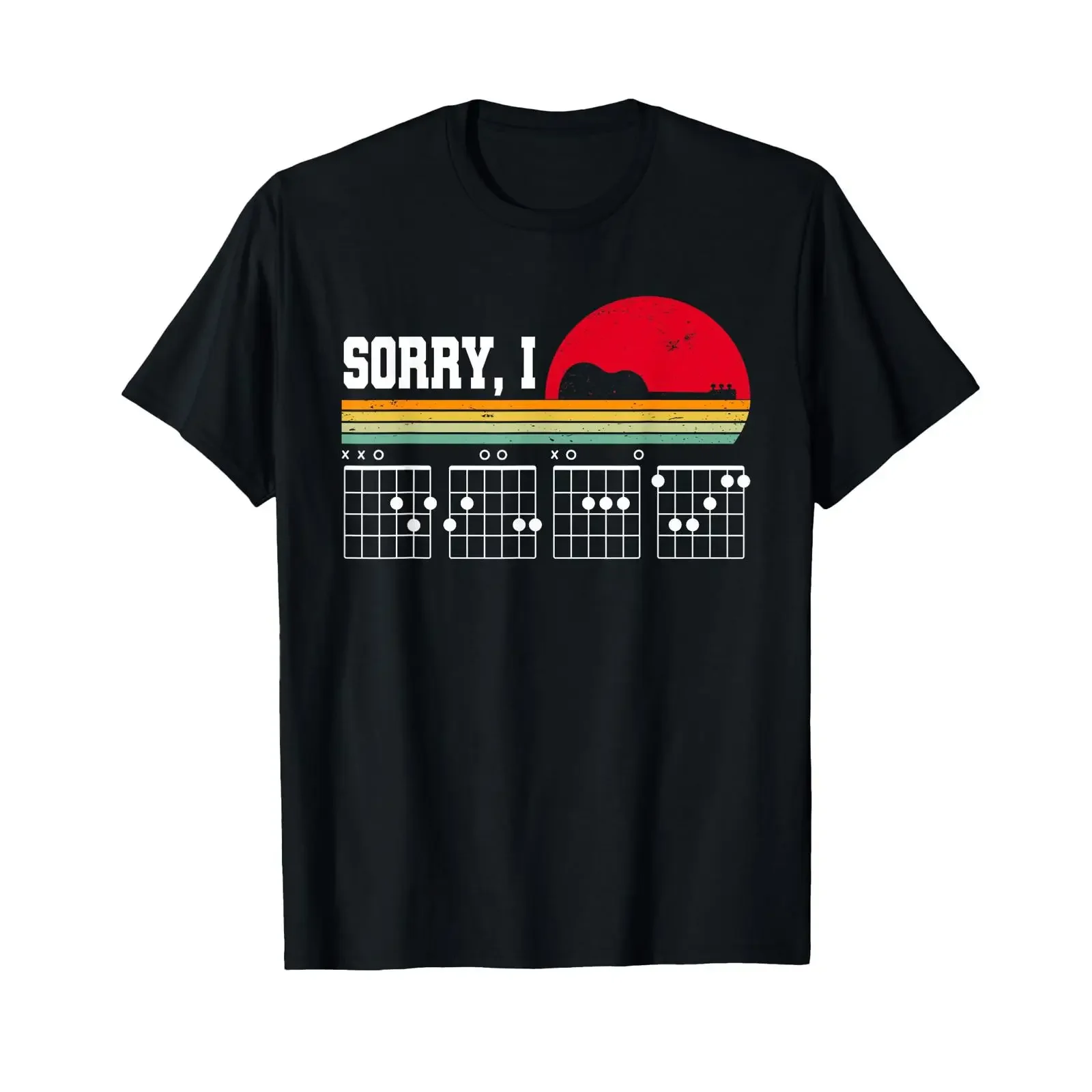 Sorry I DGAF Hidden Message Funny Guitar T Shirt vintage Washed Breathable Unisex fashion designer clothes Stylish