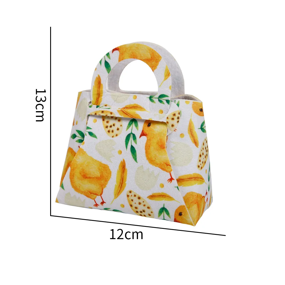 イースターラビットハンドバッグ手作りDIYキャンディバッグ不織布ニンジン柄ギフトバッグ