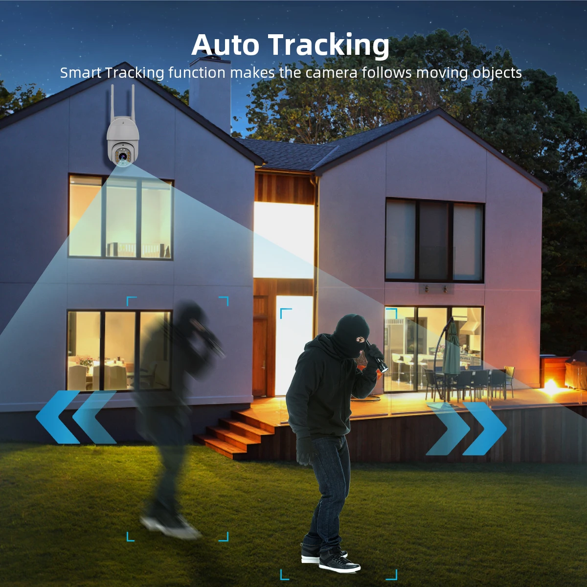 ICSEES PTZ Camera Outdoor Wifi Camera AI Human Detection 8MP Surveillance Security Protection Two Way Audio 5X Digital Zoom