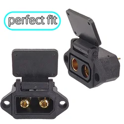 QS8-S High-current plug housing Lithium-ion battery charger socket for retrofitting e-bikes Flange mounting lugs with dust cap