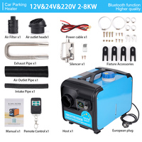 12V&24V&220V AC&DC Universal Diesel Air Heater All In One Parking Heater 2-8KW With Bluetooth Control For Home RV Vehicle