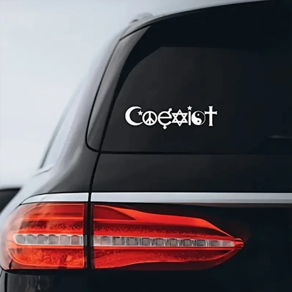 Coexist Peace Religion Sticker, Decal Notebook Car Laptop Wall Stickers, Holiday Decorative Items