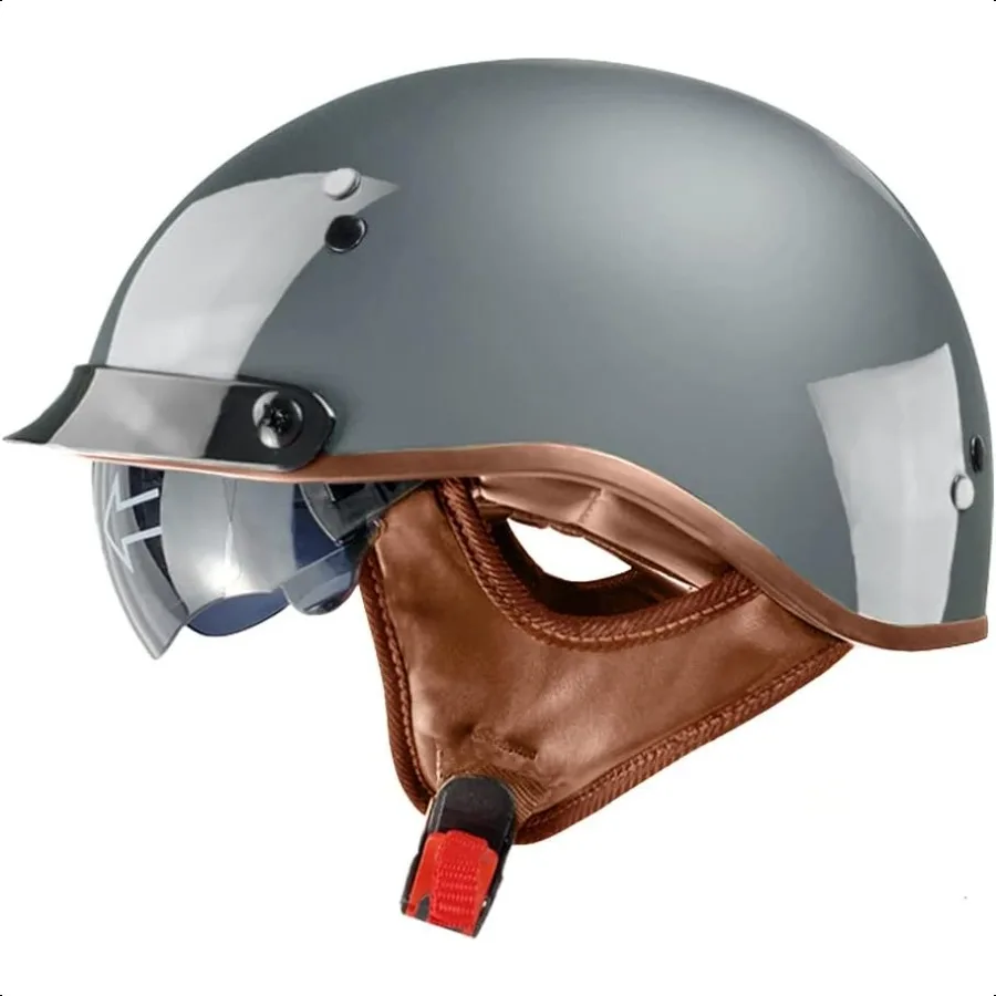

Half Face Helmet Motorcycle Open Face Sun Visor Quick Release Buckle Cycling Motocross Helmets Suits Men Women DOT Appd