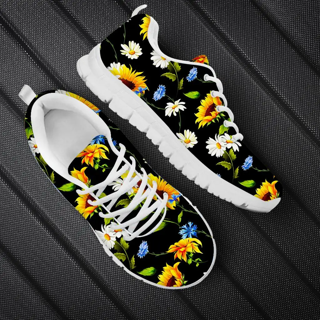 Sunflowers Women Casual Outdoor Footwear Flats Shoe Flowers Brand Customizable Running Sneakers Lightweight Men loafers