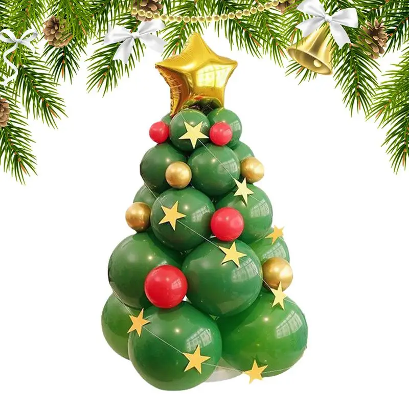 Christmas Balloons Portable xmas tree model Inflatable Standing Balloons Kit Latex Balloons indoor outdoor Christmas decor