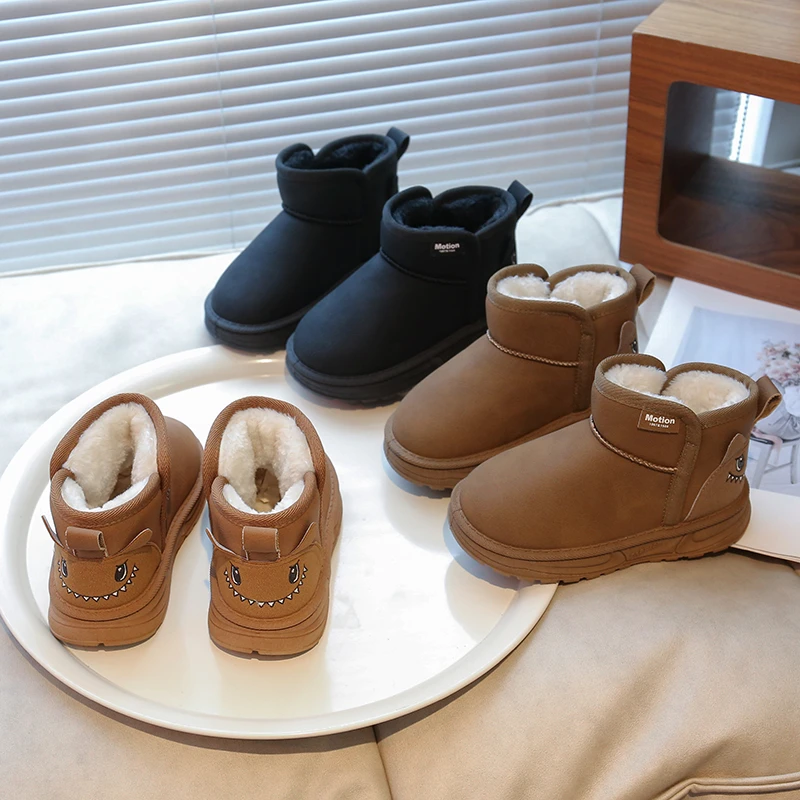 

2025 Fashion Children Casual Shoes Girls Boys Cotton Snow Boots Warm Kids Boots Boy Winter Anti Slip Cotton Shoes Sneakers