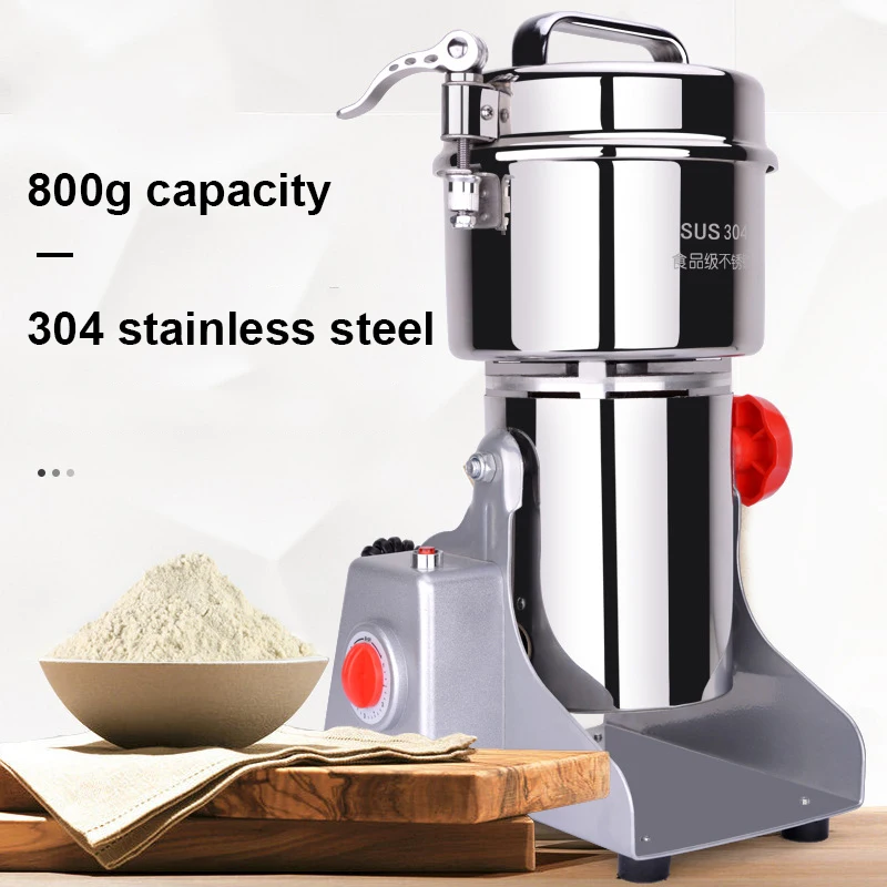 

800G Herb Grinder Medicine Powder Crusher Grain Spices Mill Nut Corn Flour Grinding Machine Wheat Mixer Dry Food Grinder 220V