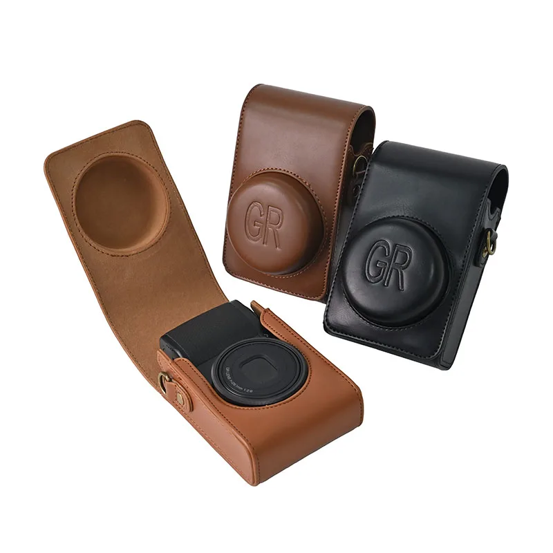Retro GR PU Leather Camera Bag Shoulder Strap Hard Case For Ricoh GR II III IIIx GRII GRIII GRIIIx GR2 GR3 GR3x Cameras
