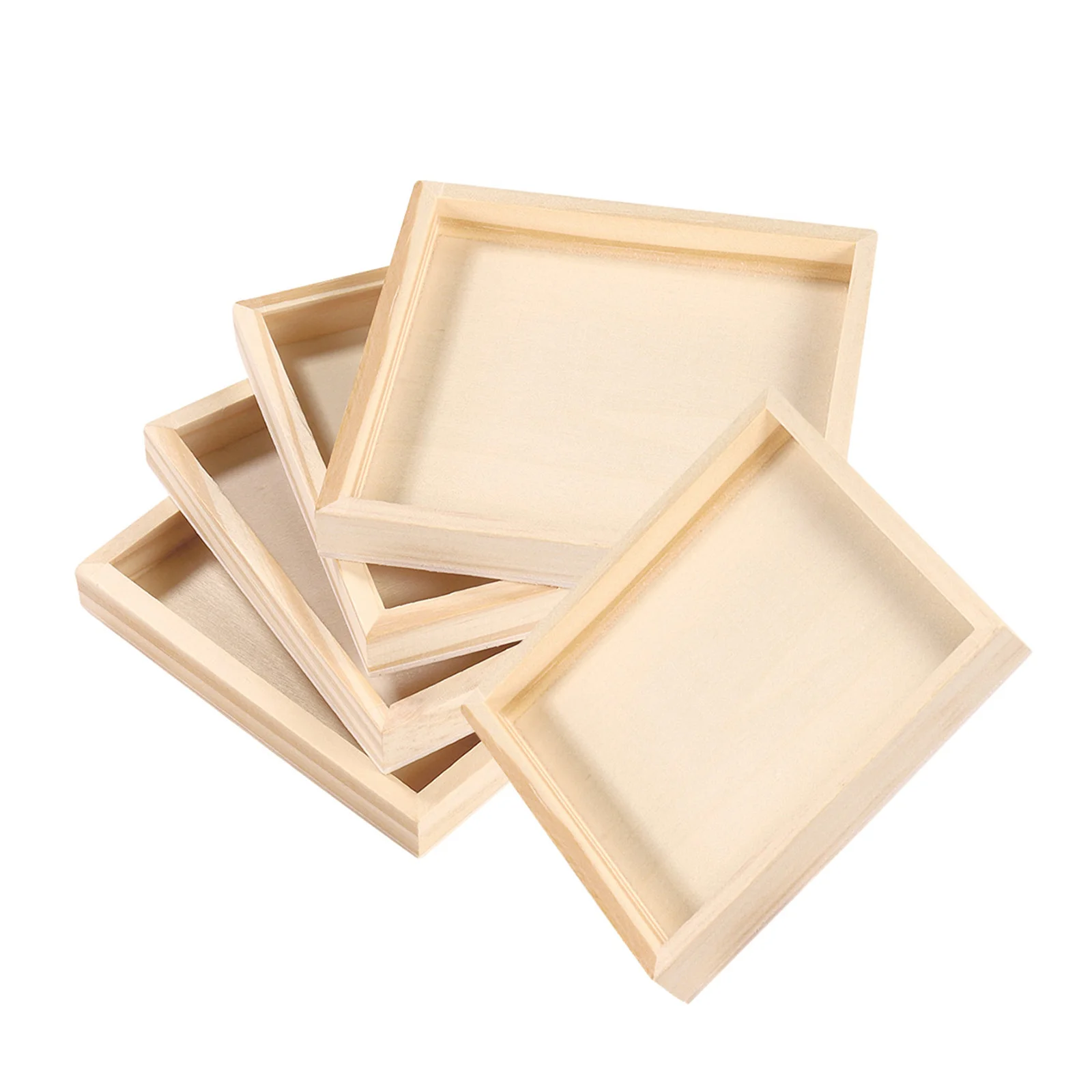 5개입 나무 네모 트레이 내구성 있는 퍼즐 정리함 보관 정리 블록 홀더 나무 트레이
