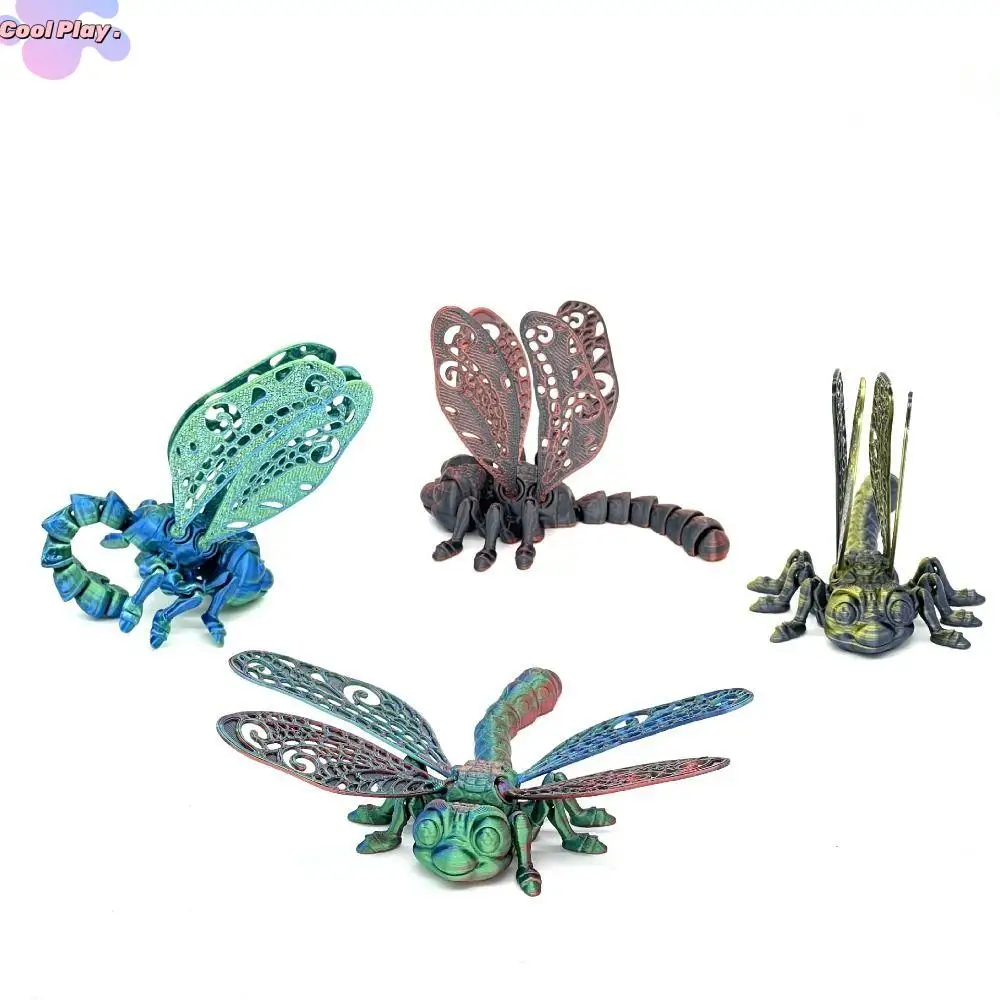 

Simulated Dragonfly 3D Printed Dragonfly Animal Joints Rotatable 3D Printed Dragonfly Figurine Poseable Joints Flexible