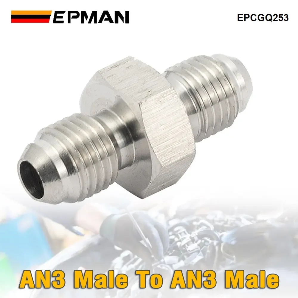 EPMAN 3AN AN3 To 3AN -3AN Stainless Steel Male Flare Straight Union Fitting Adapter EPCGQ253