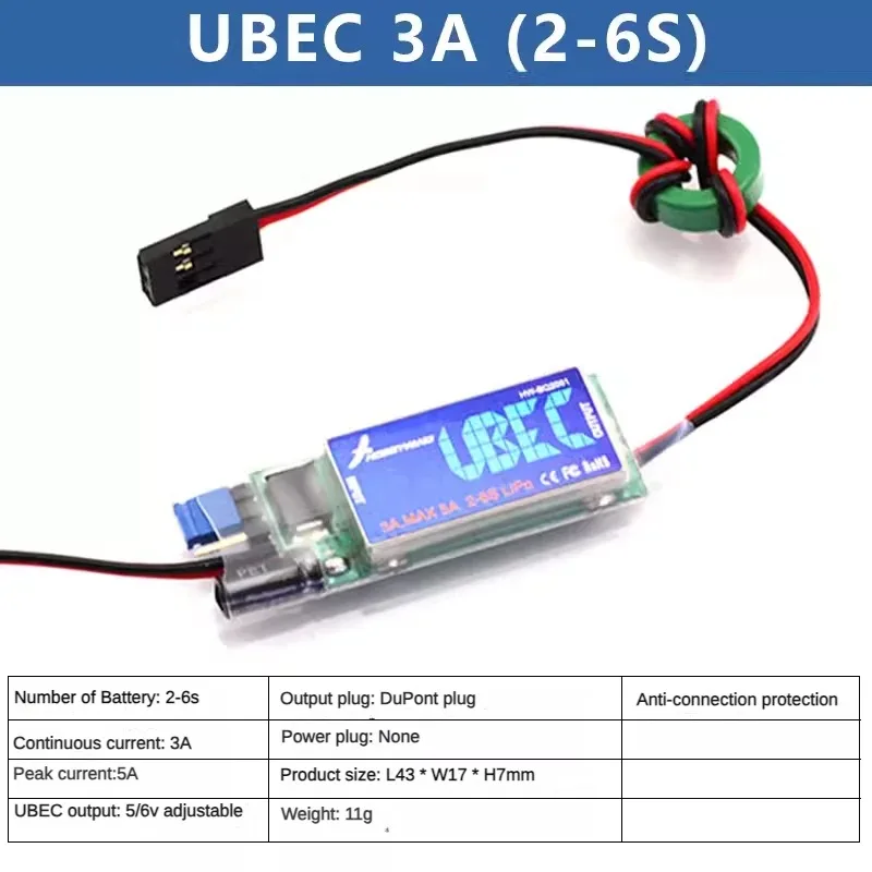 Hobbywing 10A 5A 3A 8A 25A UBEC output 6V 7.4v 8.4v supports 3-14s lithium battery high voltage rc Voltage Regulator Module