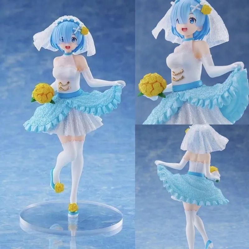 20cm Anime Rem Bride Figure Anime Figure Re:Zero Standing Wedding Dress Model Toy Gift Doll Collection Decoration Pvc