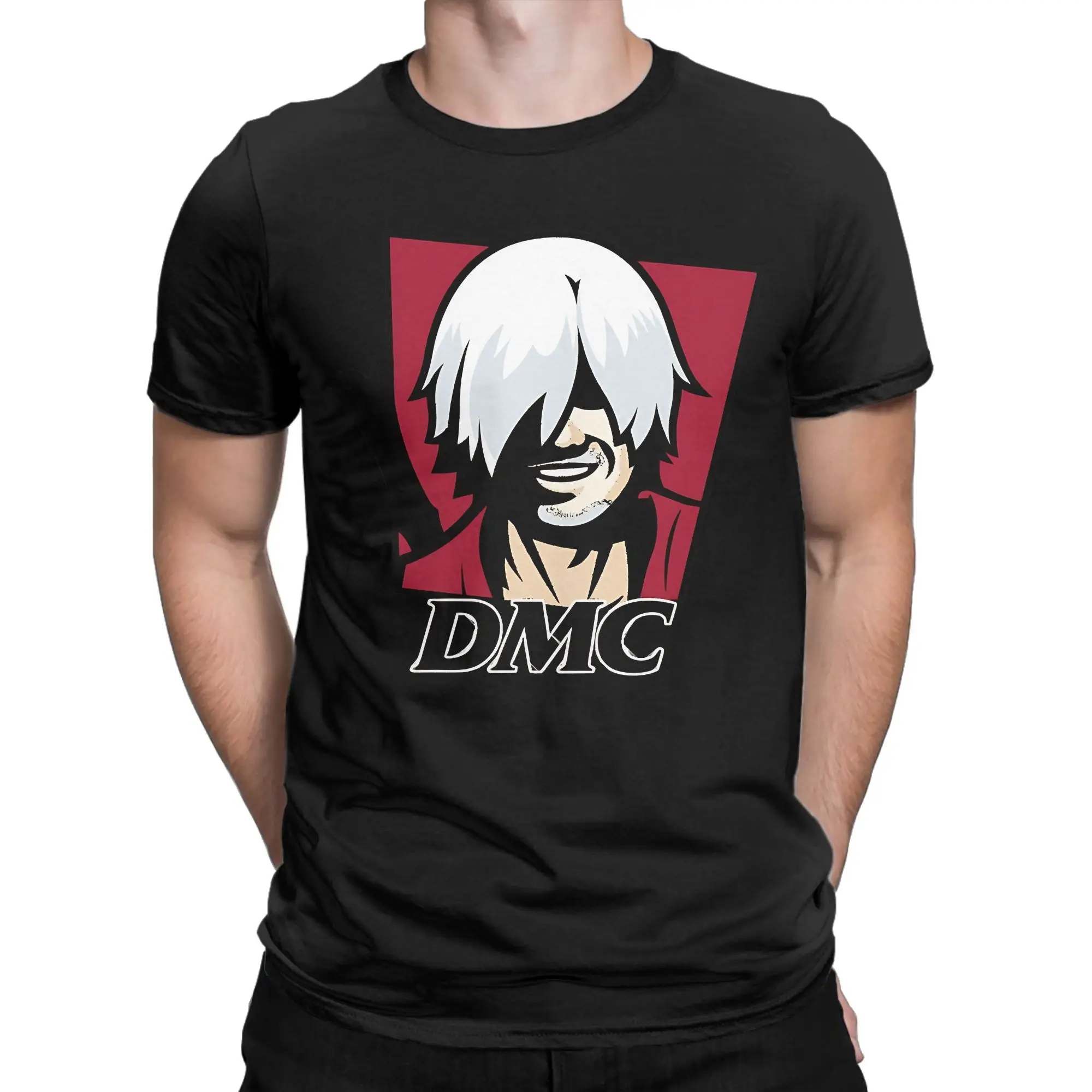 Grunge Fantasy Characters Graphic Funny 100% Cotton T-Shirt D-Devil May Cry Tees Tops For Men