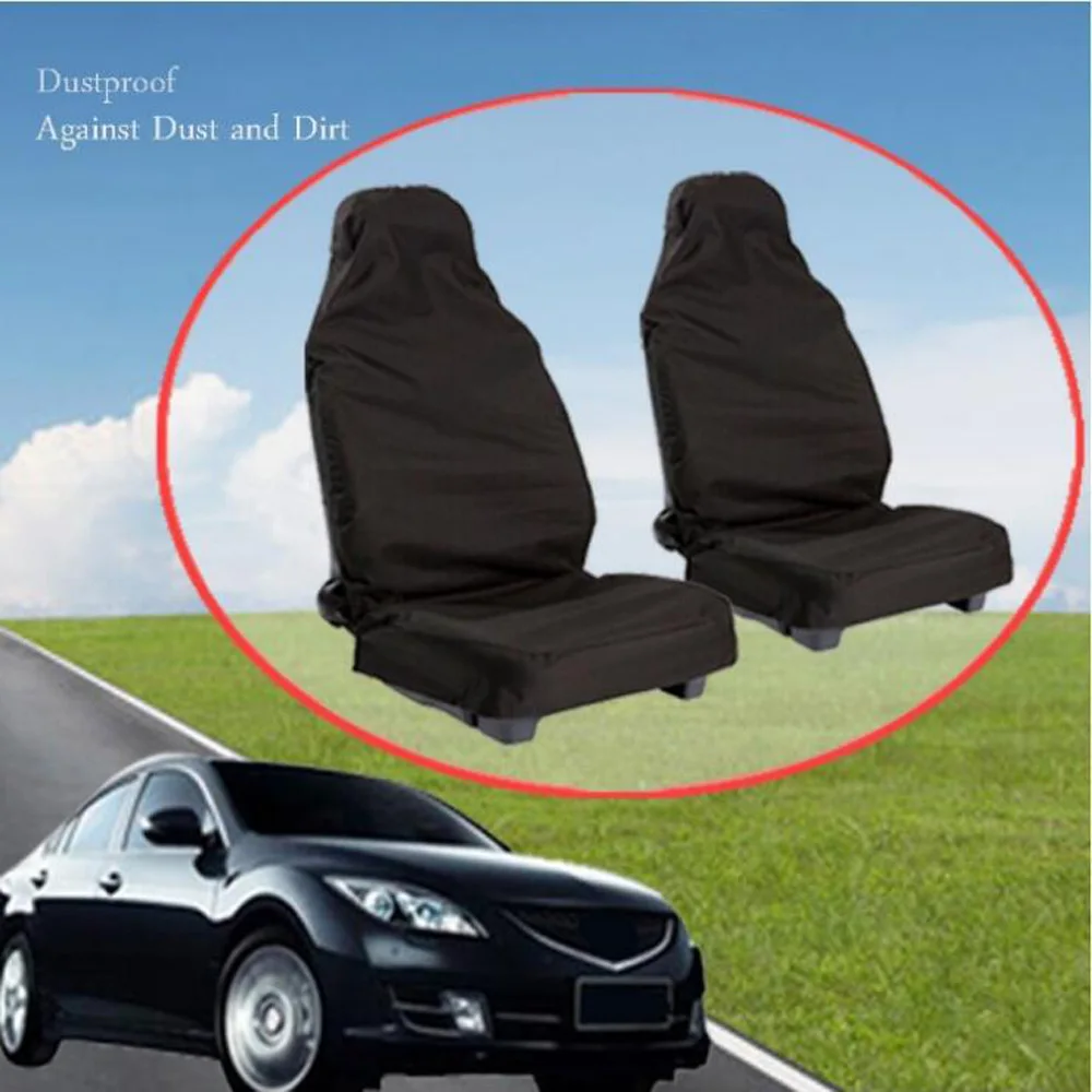 Black Car Seat Cover Front  Seats Polyester Waterproof Anti Fouling Dustproof Multifunctional Universal Protective Seat Cover image 5