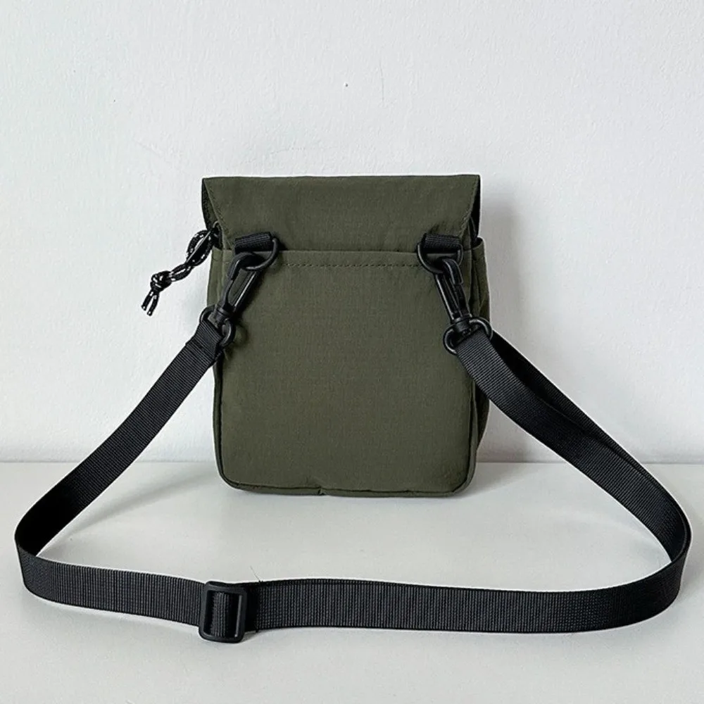 Portable Nylon Crossbody Bag Lightweight Adjustable Strap Small Shoulder Bag Waterproof Multi-Pocket Hanging Mobile Phone Bag