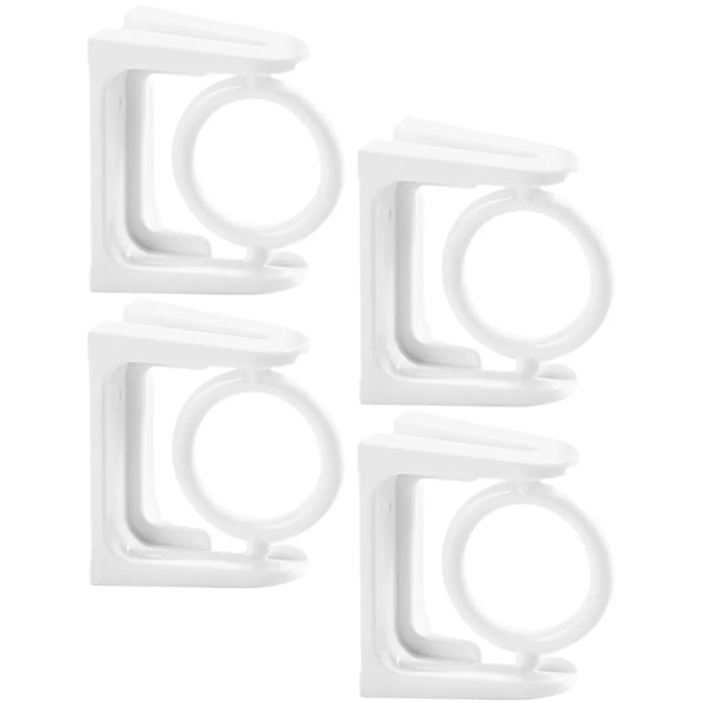 4Pcs Rotating Curtain Rod Holder Premium Sturdy No-Drill Bracket for Shower Bathroom Bedroom Mesh Tulle Party Garden Decor