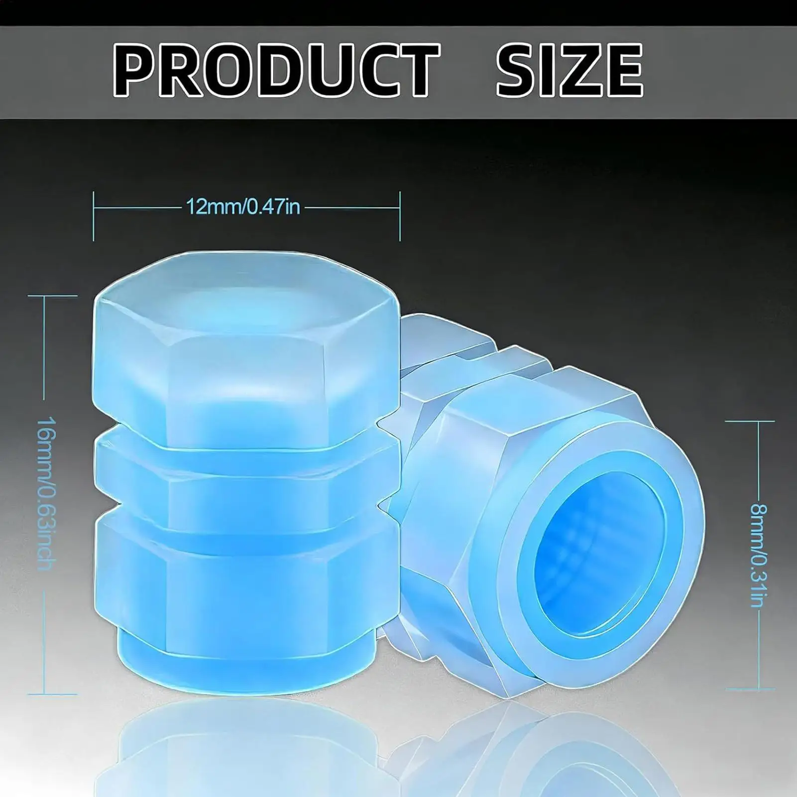 Glow In The Dark Tire Valve Caps 20pcs Fluorescent Dustproof Wheel Stem Cover for Bike Bicycle Motorcycle Automotive Offroad view 6