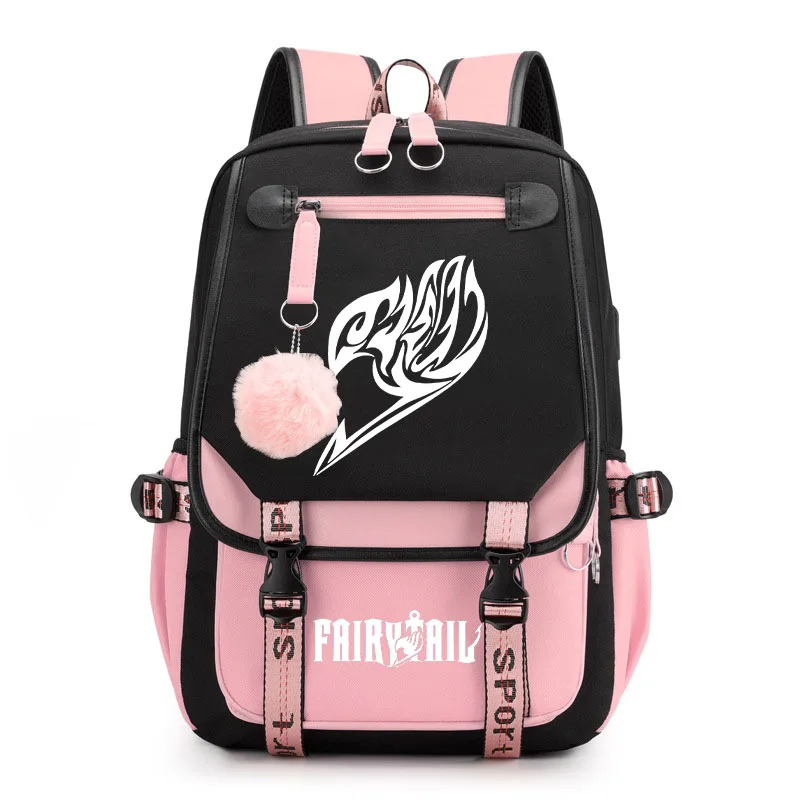 Fairy Tail Bolsas escolares para adolescentes, mochilas infantis, sacos de impressão de desenhos animados, sacos de viagem ao ar livre, vários sacos de lazer