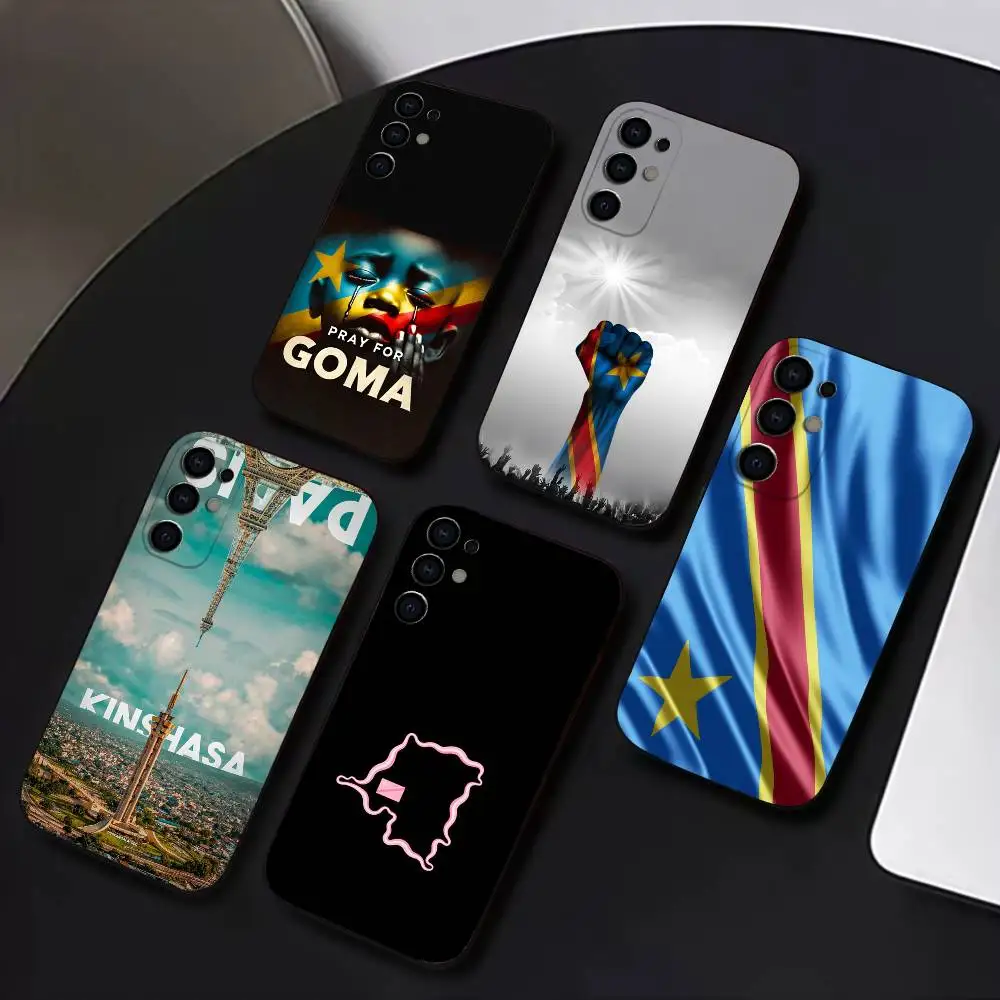 

D-Democratic R-Republic C-Congo Flag Phone Case Silicone Soft For Samsung S25,S24,S21,S22,S23,S30,Ultra,S20,Plus,Fe,Lite