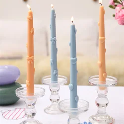 Nicole Taper Candle Silicone Mold Handmade Heart and Ribbon Bow Form for Candles DIY Candle Making Supplies