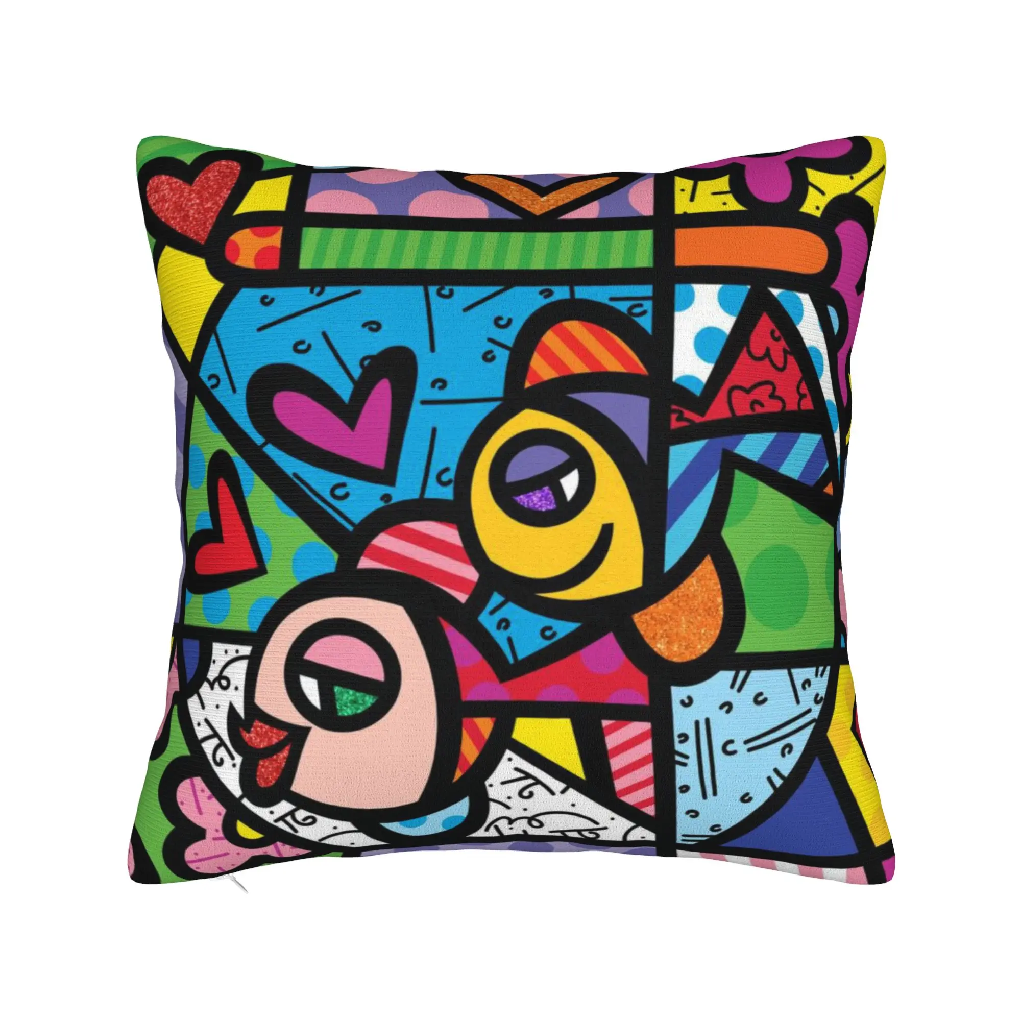 B-BrittoES Pillow Case  Retro Trendy Pillow Cover Square Pillowcases For Sofa Car Home Decor