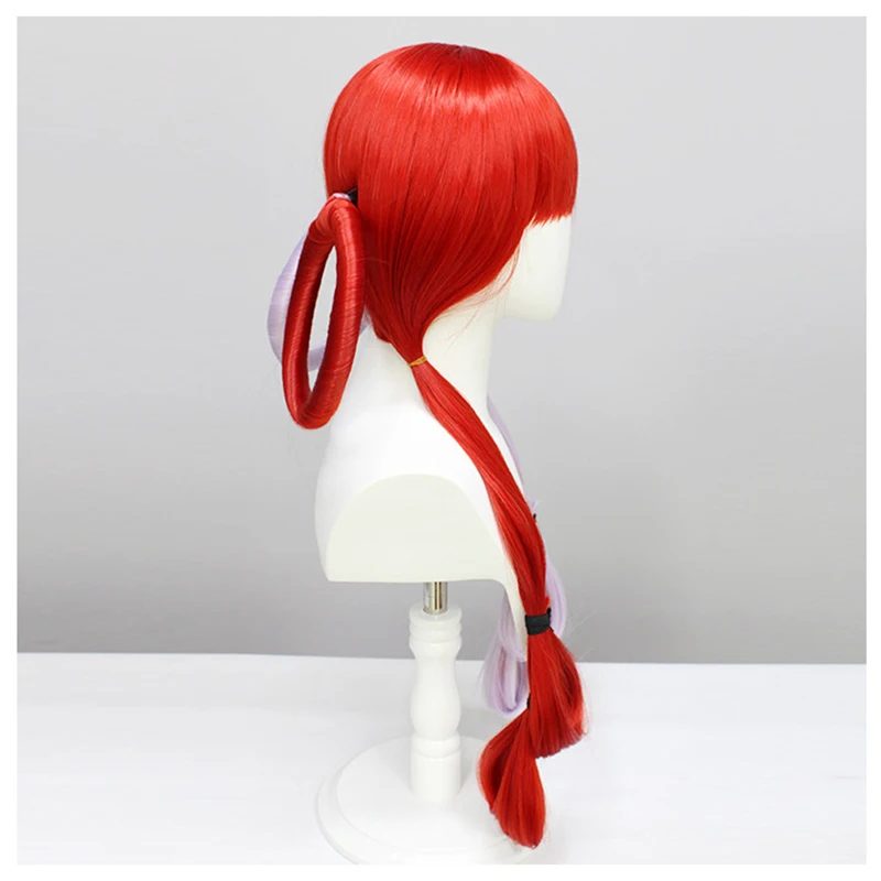 Anime FILM RED UTA Cosplay Perruque pour Femme, Cheveux Longs, Moitié Rouge et Violet, Cheveux Synthétiques, Halloween Party Perruques, 95cm