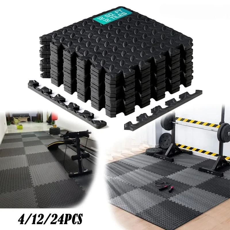 Estera de Fitness antideslizante de 30x30cm, azulejos de suelo de espuma entrelazados Eva, equipo de ejercicio para el hogar, esteras, decoración del hogar para sala de estar