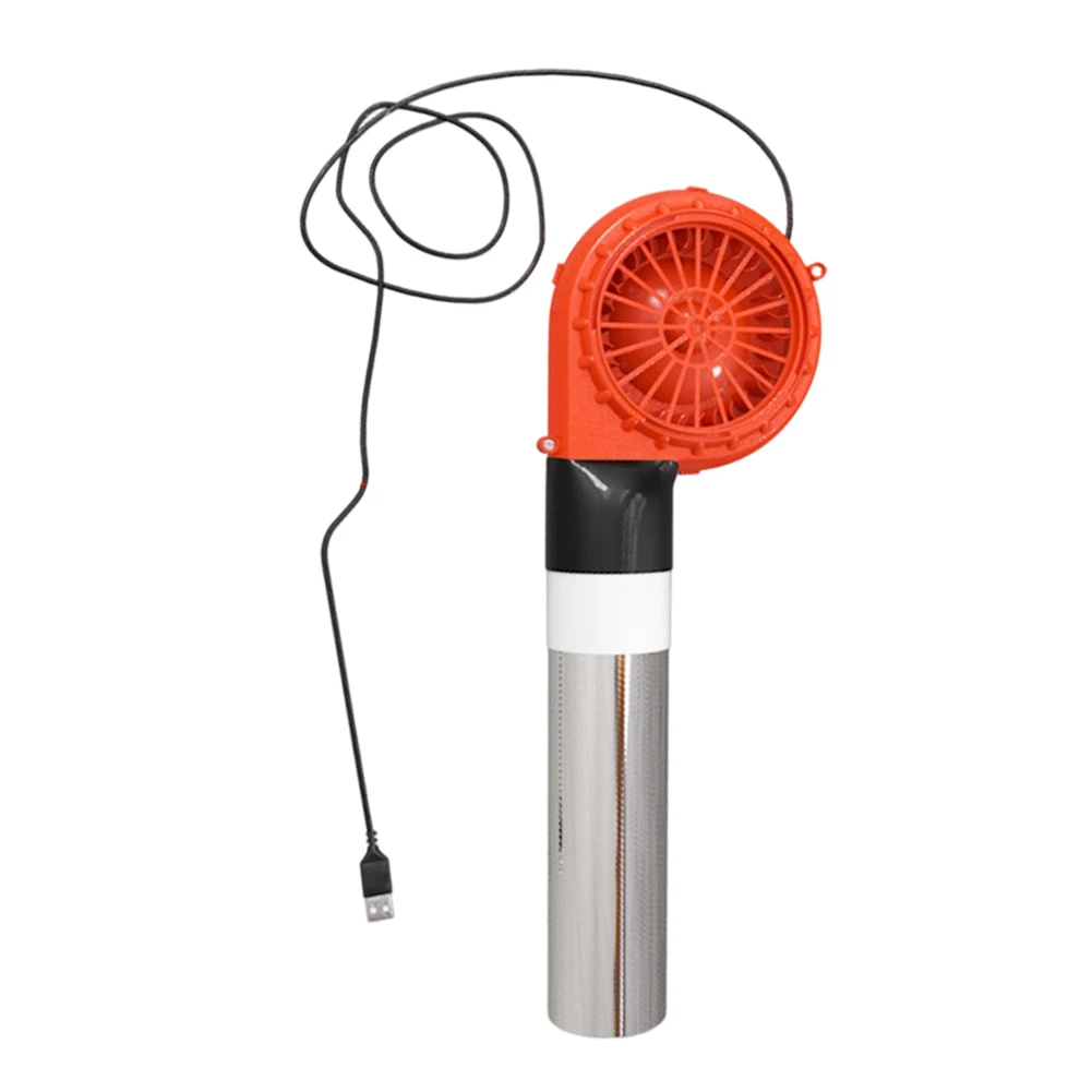 5V 1A USB Centrifugal Blower Fan Orange ABS Housing With Adjustable Controller For Charcoal Grill BBQ Stove Air Supply Tool