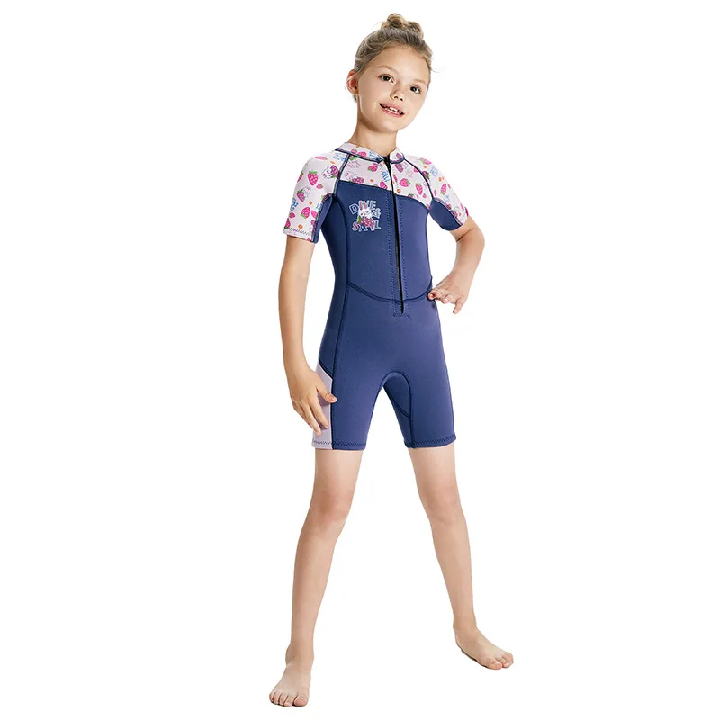 Costume da bagno per bambini Ragazza Protezione solare UPF 50+ Muta intera a maniche corte Muta da spiaggia per bambini Costume da bagno ad