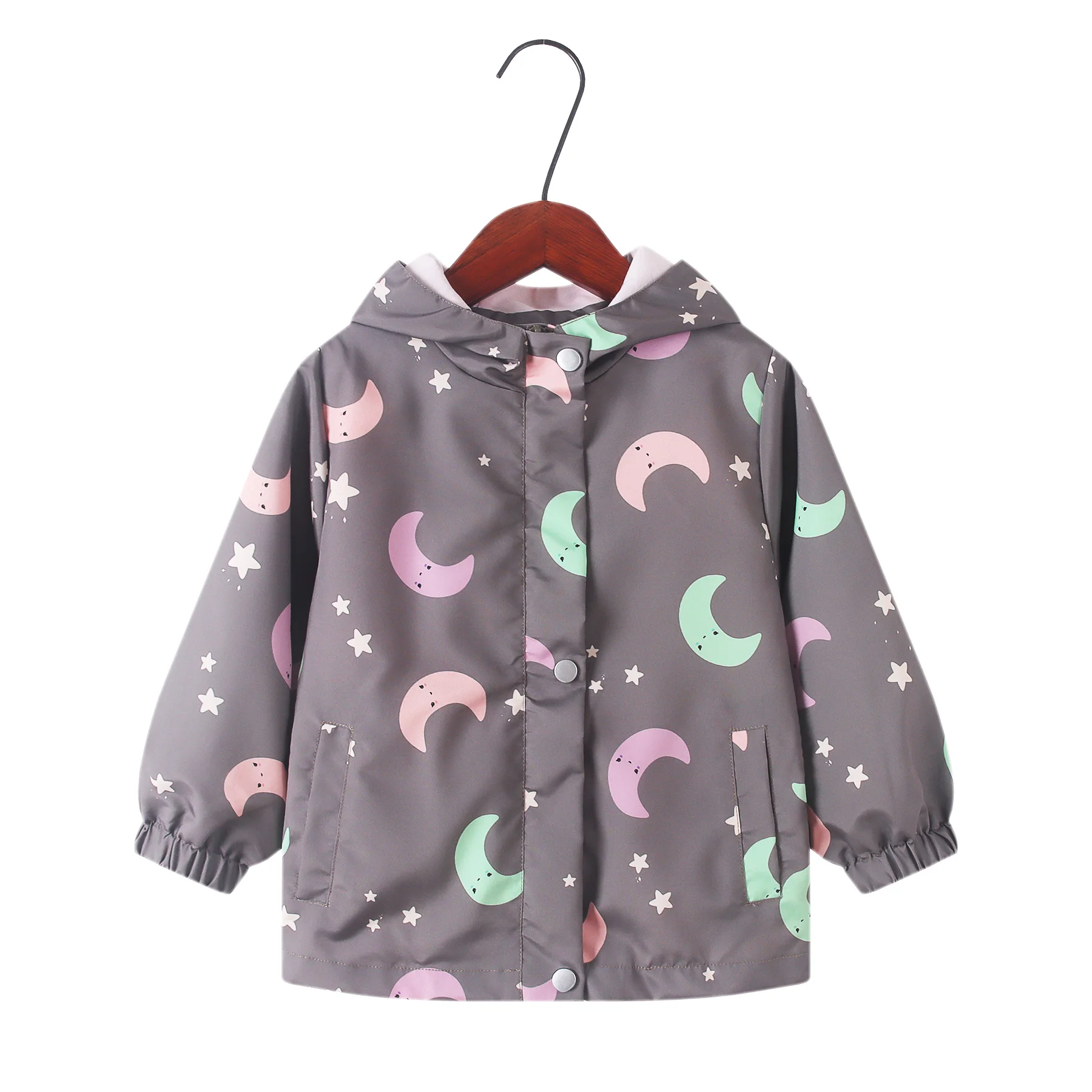 3-14Y Children Clothes Ramadan Moon Girl Jacket with Water-resistant Technology