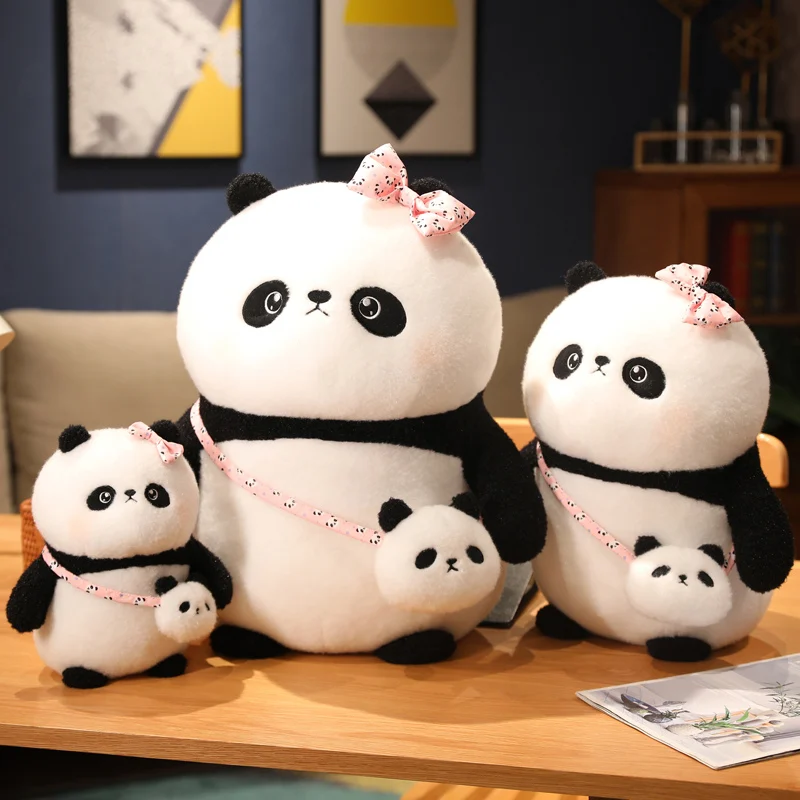 22-45 cm nieuwe panda knuffel knuffeldier zachte knuffel schattige panda met tas kussen speelgoed verjaardag Valentijn cadeau