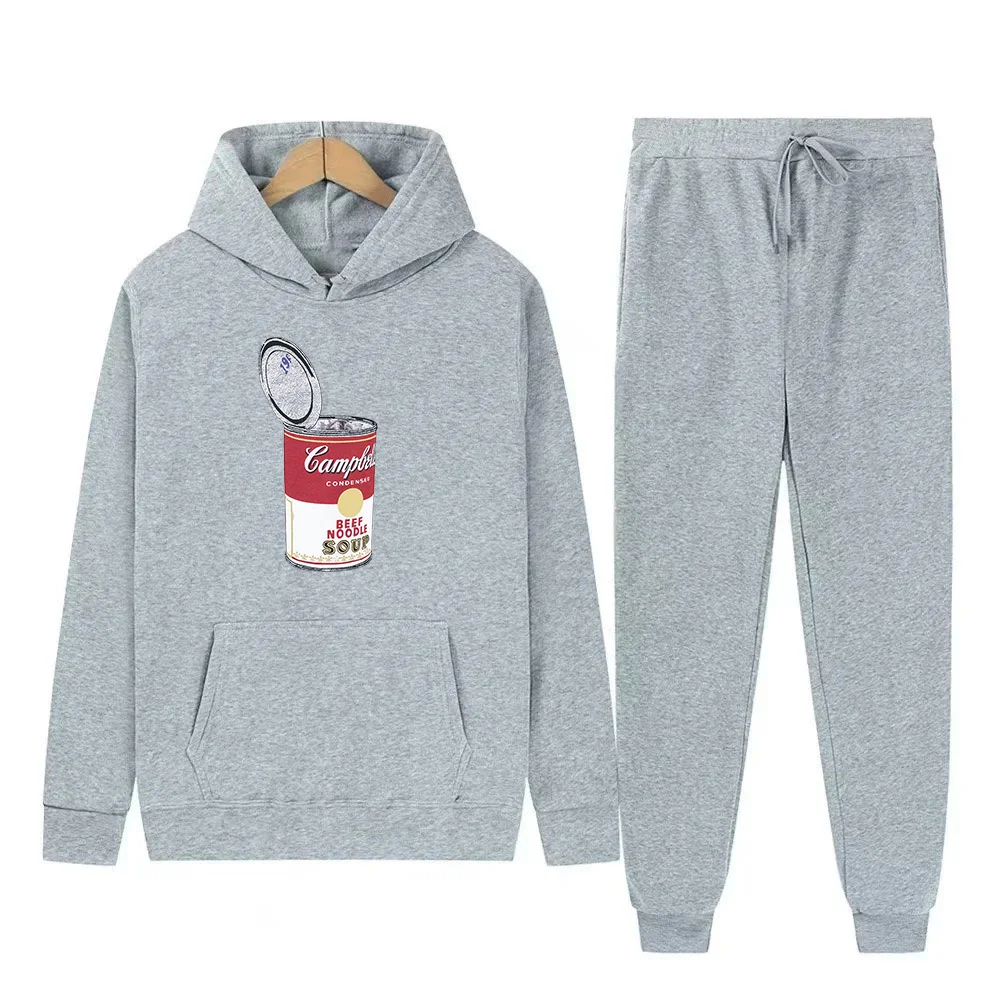 ชุดเสื้อฮู้ดลำลองและกางเกงลำลองสำหรับผู้ชาย ชุดกีฬาและกางเกงกีฬาสำหรับผู้ชายและผู้หญิง ชุดกันหนาวสำหรับผู้ชายในฤดูใบไม้ร่วงและฤดูหนาว